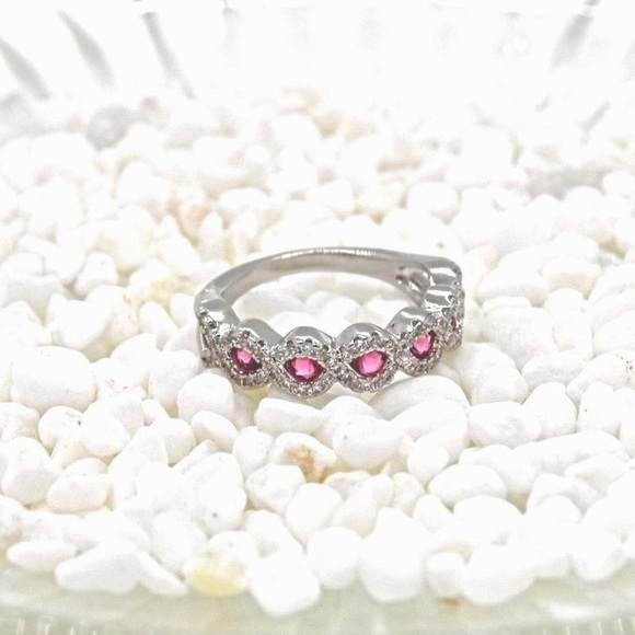 Garnet Rhinestone Cocktail Ring - Picture 3 of 6